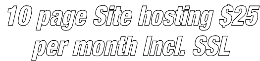 10 page Site hosting $25  per month Incl. SSL